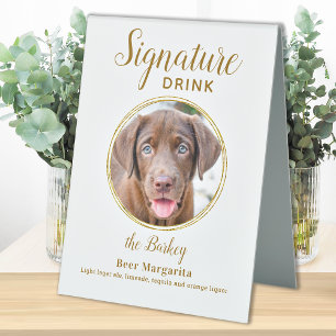 Signature Drink Elegant Gold Pet Wedding Photo