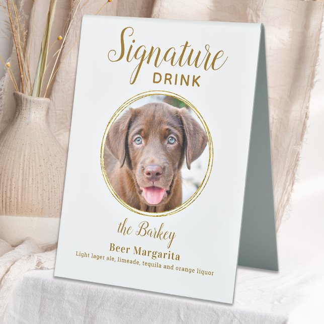 Signature Drink Elegant Gold Pet Wedding Photo (Creator Uploaded)