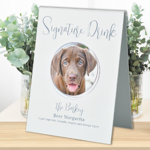 Signature Drink Modern Dusty Blue Dog Pet Wedding 