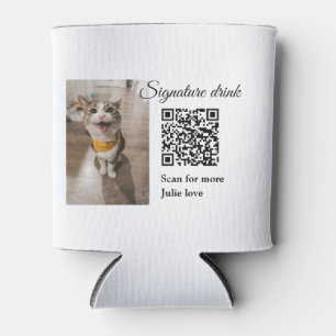 Signature drink scan QR code add pet photo name  Can Cooler