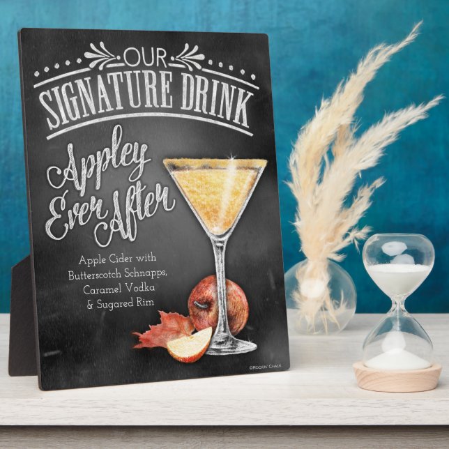 Signature Drink Sign: Appley Ever After Plaque (Side)