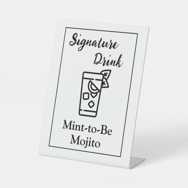 Signature Drink Sign for Wedding Bar (Front)