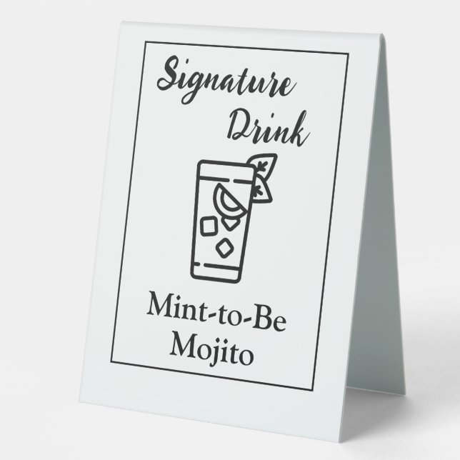 Signature Drink Sign for Wedding Bar (Front)