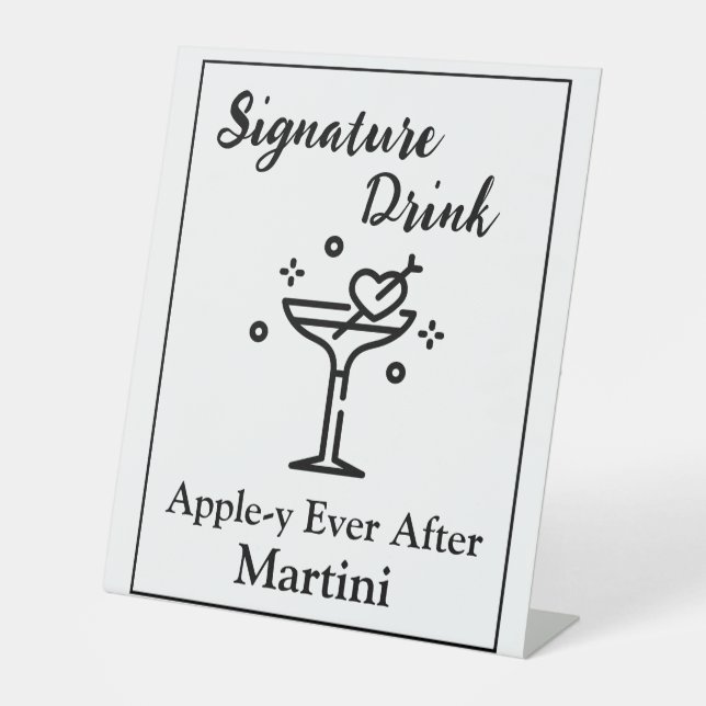 Signature Drink Sign for Wedding Bar Martini (Front)