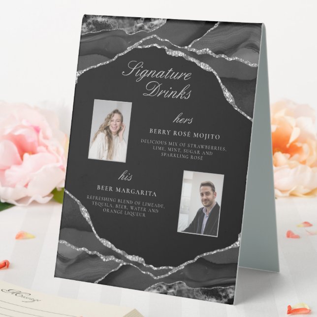 Signature Drinks Black Silver Agate Wedding Photos (In SItu (Wedding))
