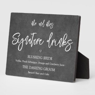 Signature drinks chalkboard sign Tabletop Plaque