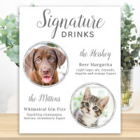 Signature Drinks Elegant Silver Pet Wedding Photo