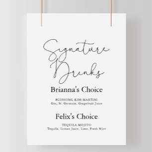 Signature Drinks Elegant Simple Calligraphy Sign