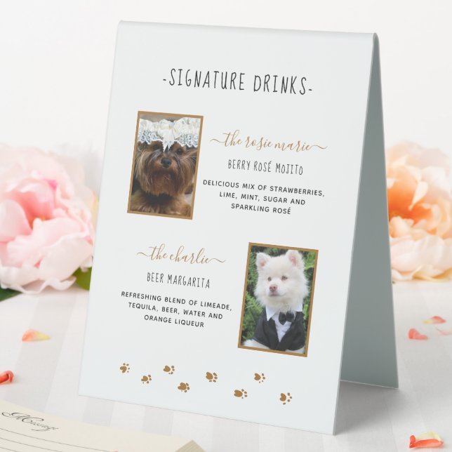 Signature Drinks Gold Pet Wedding Photo (In SItu (Wedding))
