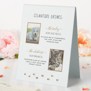 Signature Drinks Gold Pet Wedding Photos