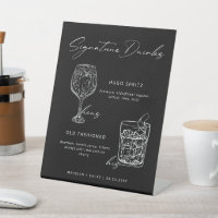 Signature Drinks Minimalist Black & White
