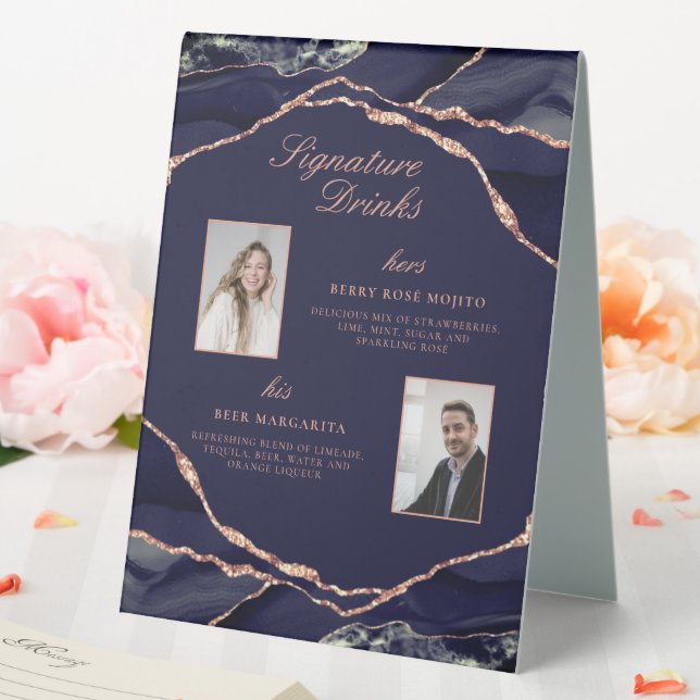 Signature Drinks Navy Rose Agate Wedding Photos (In SItu (Wedding))