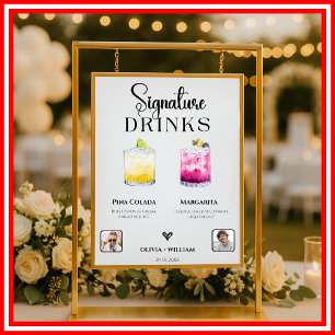 Signature Drinks Photo Wedding Bar Sign Elegant