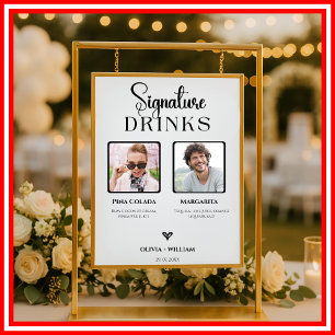 Signature Drinks Photo Wedding Bar Sign Elegant
