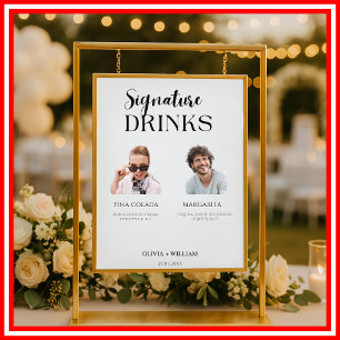 Signature Drinks Photo Wedding Bar Sign Elegant