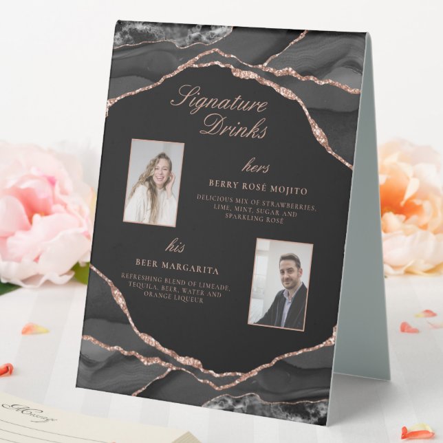 Signature Drinks Rose Gold Agate Wedding Photos (In SItu (Wedding))