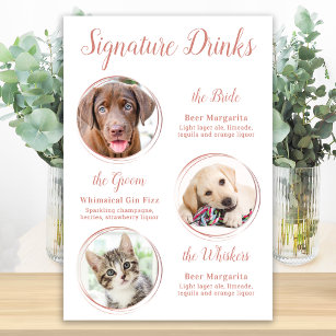 Signature Drinks Rose Gold Pet Wedding 3 Photos Poster