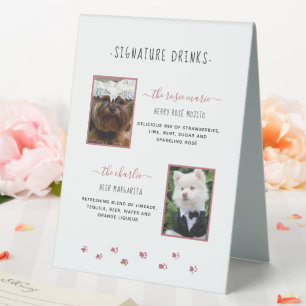 Signature Drinks Rose Gold Pet Wedding Photo