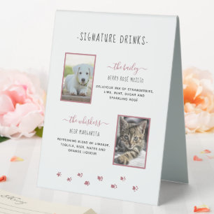 Signature Drinks Rose Gold Pet Wedding Photos