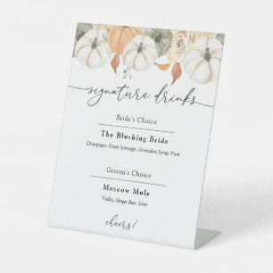 Signature Drinks Rustic Autumn Sign