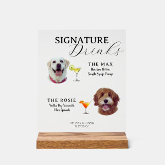 Signature drinks sign,His and hers Signature Drink Acrylic Sign