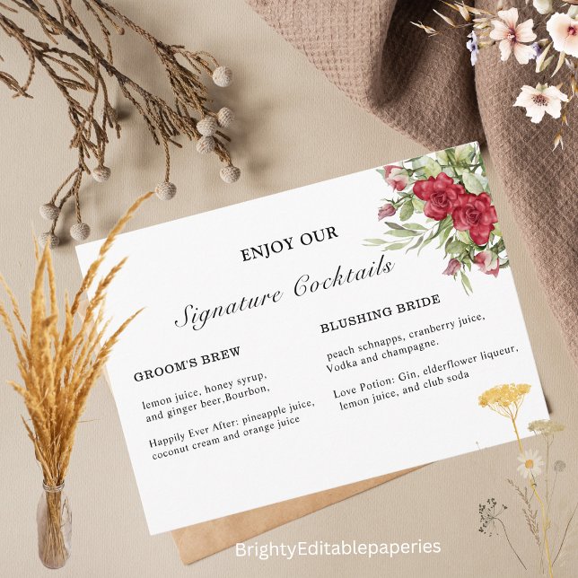 Signature Drinks Sign Template (Creator Uploaded)