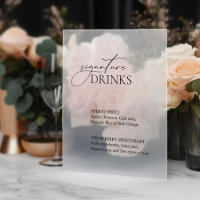 Signature Drinks Wedding Bar Decal Sign