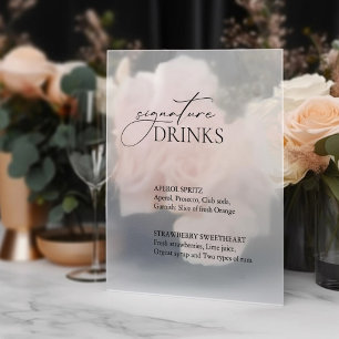 Signature Drinks Wedding Bar Decal Sign