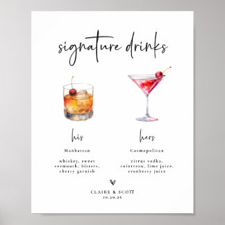 Signature Drinks Wedding Bar Sign