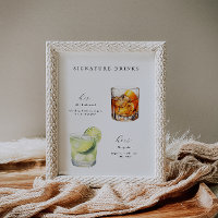 Signature Drinks Wedding Cocktail Poster