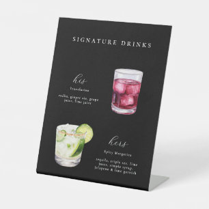 Signature Drinks Wedding Cocktails Pedestal Sign