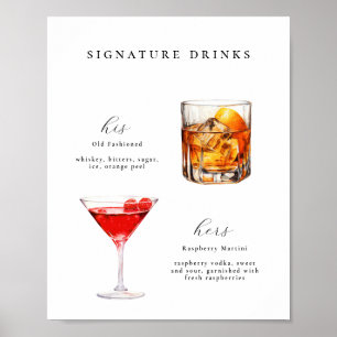 Signature Drinks Wedding Cocktails Poster