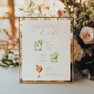 Signature Drinks Wedding Cocktails Poster