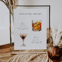 Signature Drinks Wedding Cocktails Poster