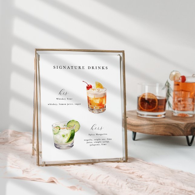 Signature Drinks Wedding Cocktails Poster (Creator Uploaded)