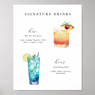 Signature Drinks Wedding Cocktails Poster