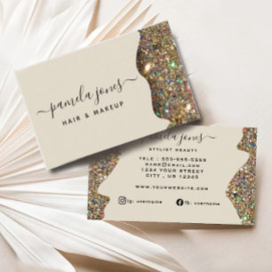 Signature Faux Gold Glam Glitter Professional  Business Card