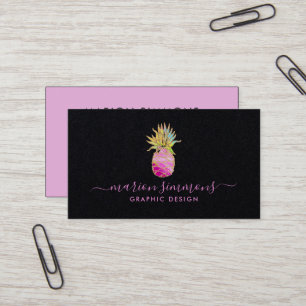 Signature Faux Gold Pineapple Business Card
