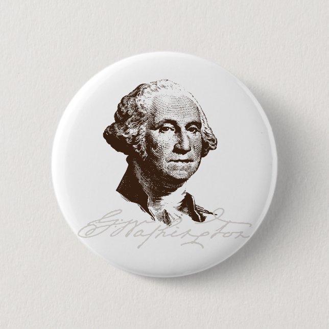 Signature George Washington 6 Cm Round Badge (Front)