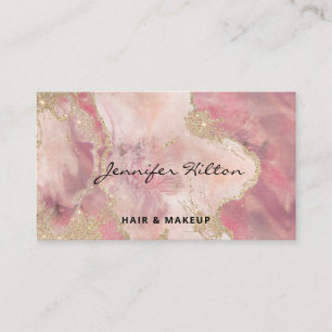 Signature Gold glittery abstract pastel watercolor Business Card