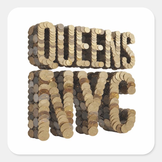 Signature Gold QUEENS NYC Sticker Design (Front)