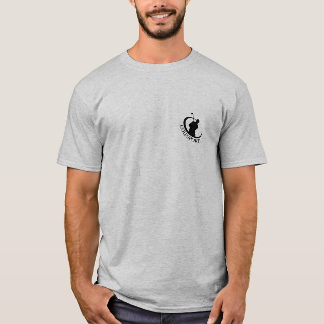 Signature Grey Golf T-Shirt with Custom Logo (Front)
