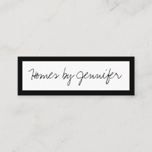 Signature Handwriting Black Border Profile Mini Business Card