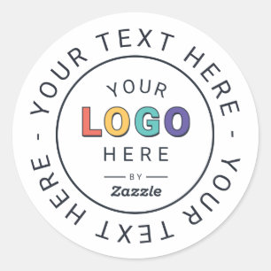 Signature Logo and Custom Message Classic Round Sticker