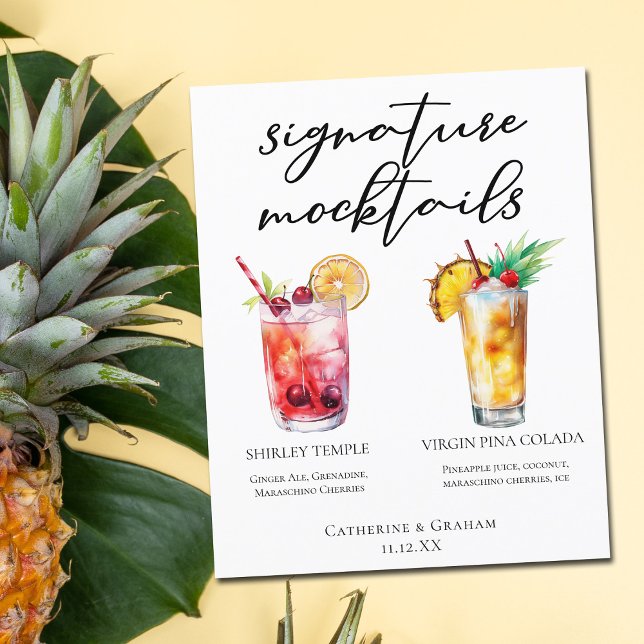 Signature Mocktail Shirley Temple Piña Colada Menu (Creator Uploaded)