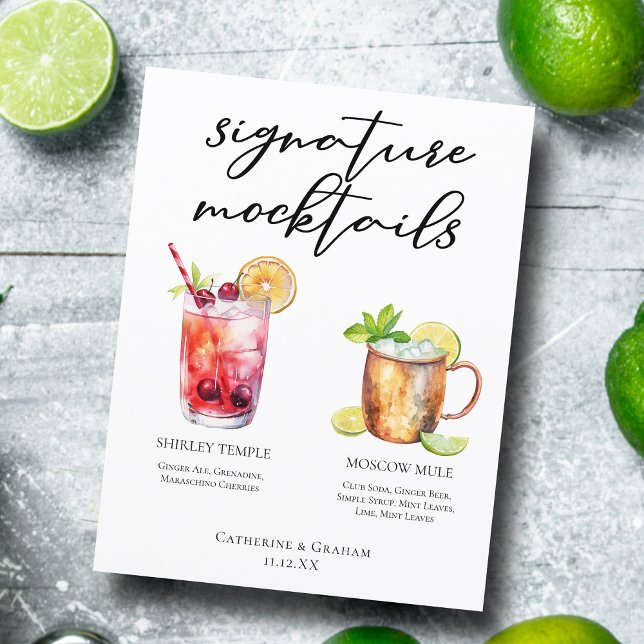 Signature Mocktails Summer Drinks Wedding Menu (Creator Uploaded)