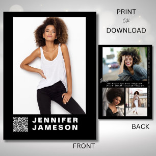 Signature Model Comp Card   QR Code + 4 Photos