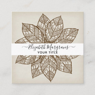 Signature Modern Mandala Square Business Card