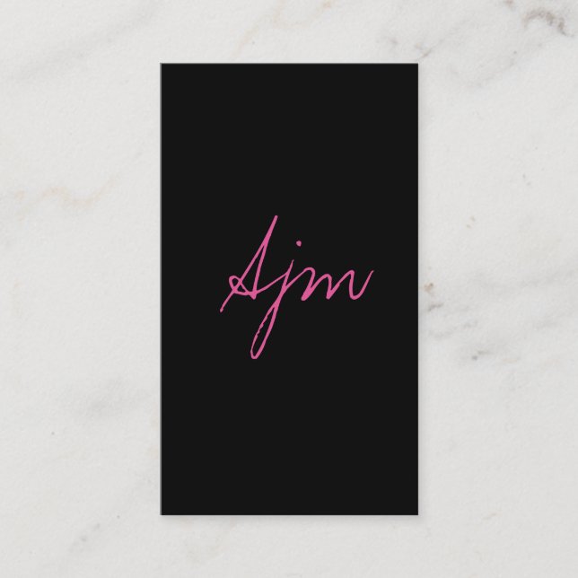 Signature Monogram 2 / Black & pin Business Card (Front)