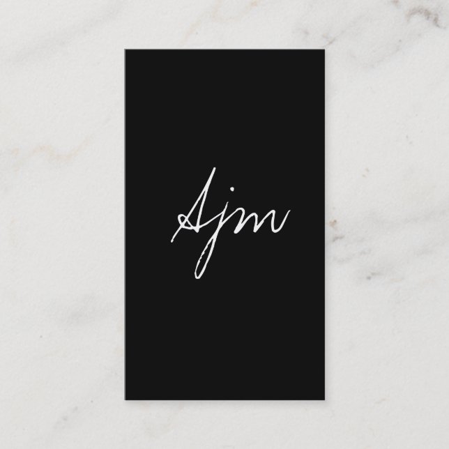 Signature Monogram 2 / Black & White Business Card (Front)